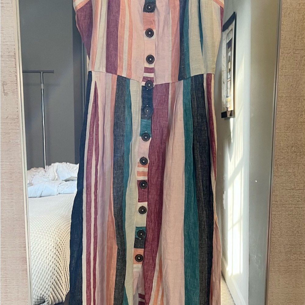 NWT J. Crew striped linen dress. Size 2 - Picture 4 of 9